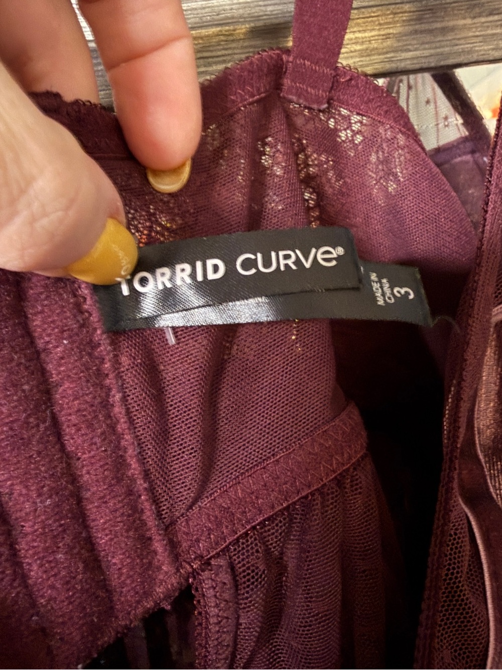 Torrid Curve Burgundy Babydoll Lingerie - Picture 3 of 5